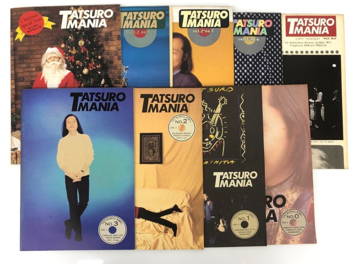 ★　【計9冊 山下達郎 ファンクラブ会報誌 TATSURO MANIA No.1-9 8mmCD付き /タバコ臭あり】167-02402_画像1