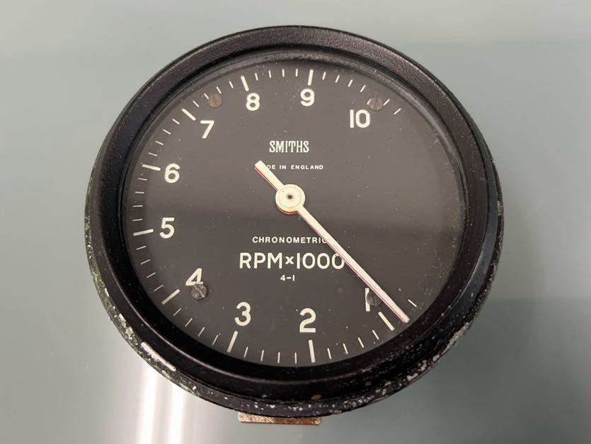 ☆06 スミス タコメーター クロノメトリック スパイ針付き 4:1 RPM1000 SMITHS Chronometric 機械式 英国製 動作確認済み 中古品_画像1