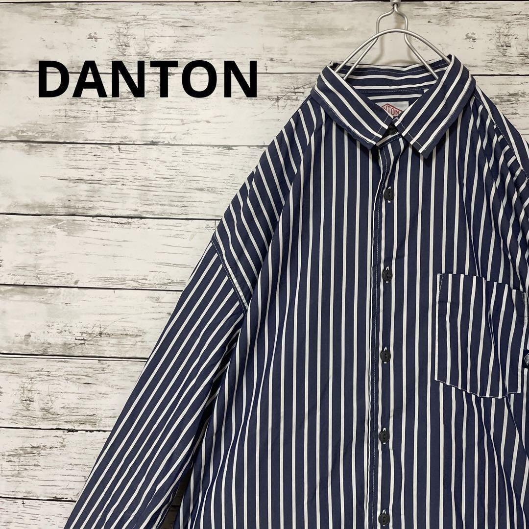 DANTON ストライプ柄シャツ 40 コットン ポリ ベーシック 人気 定番