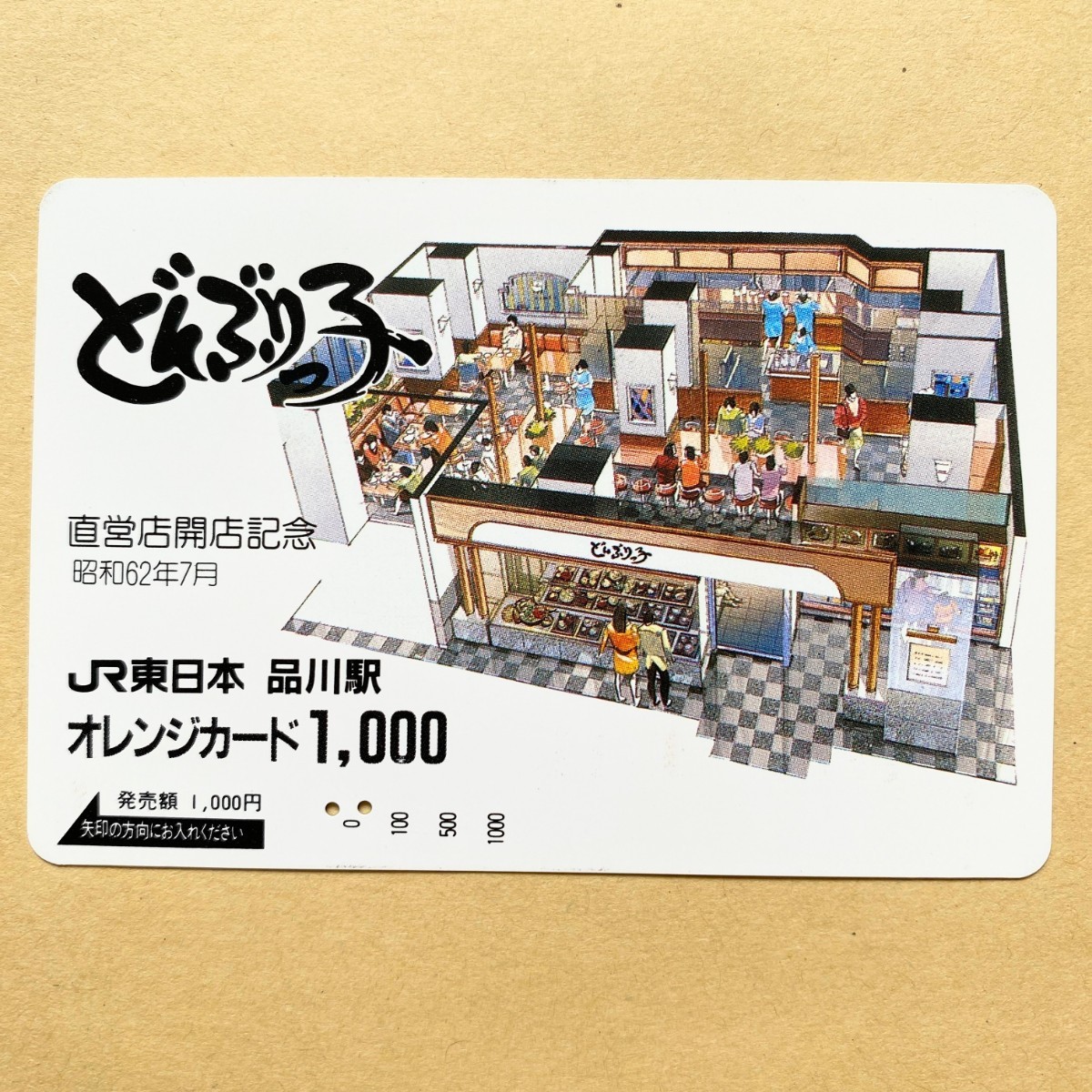 【使用済】 オレンジカード JR東日本 どんぶり子 直営店開店記念の画像1