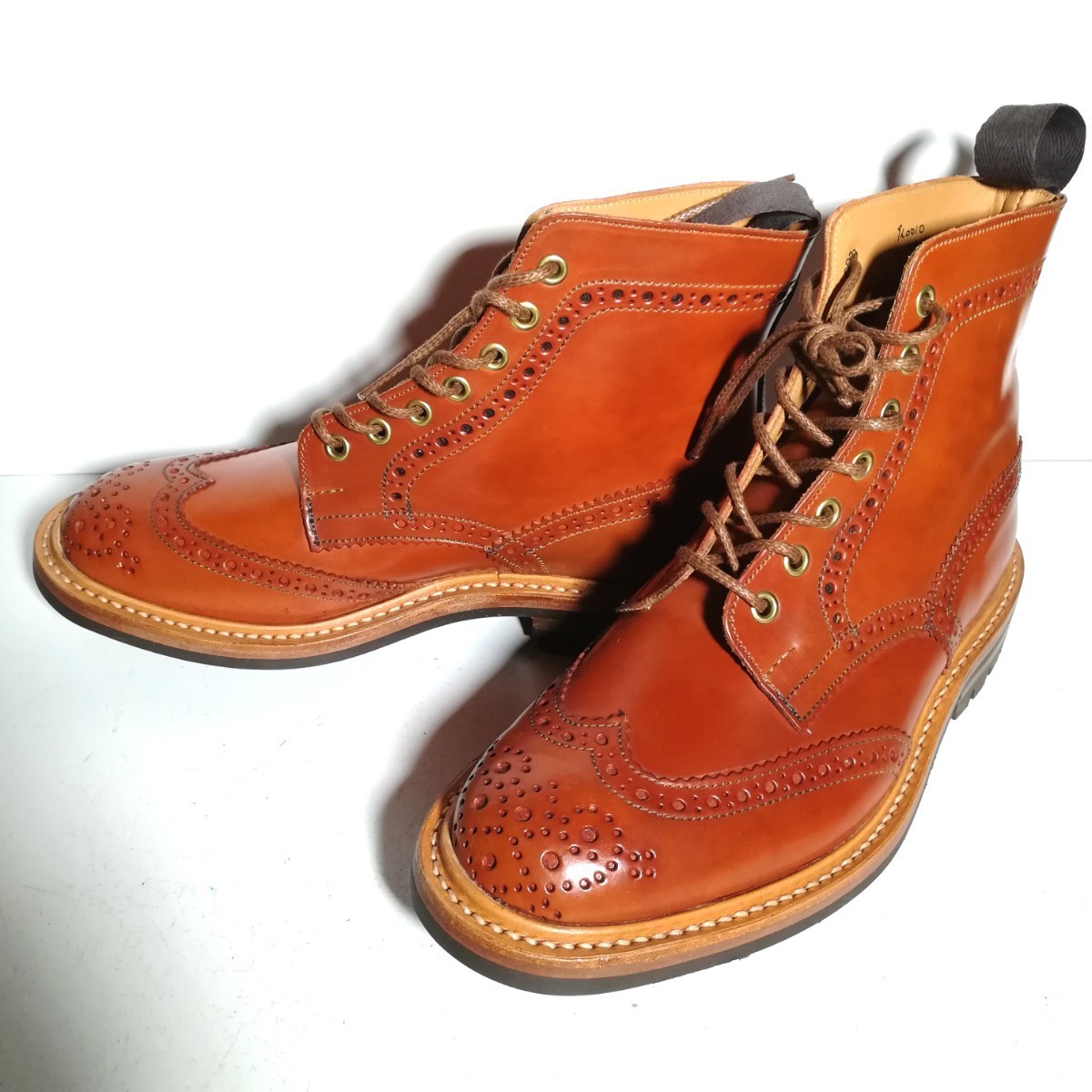 【新品同様・試着程度】 ★トリッカーズ Tricker's★ コードバン M2508 モールトン カントリーブーツ 7 茶 高級革靴 紳士靴 本革_画像1