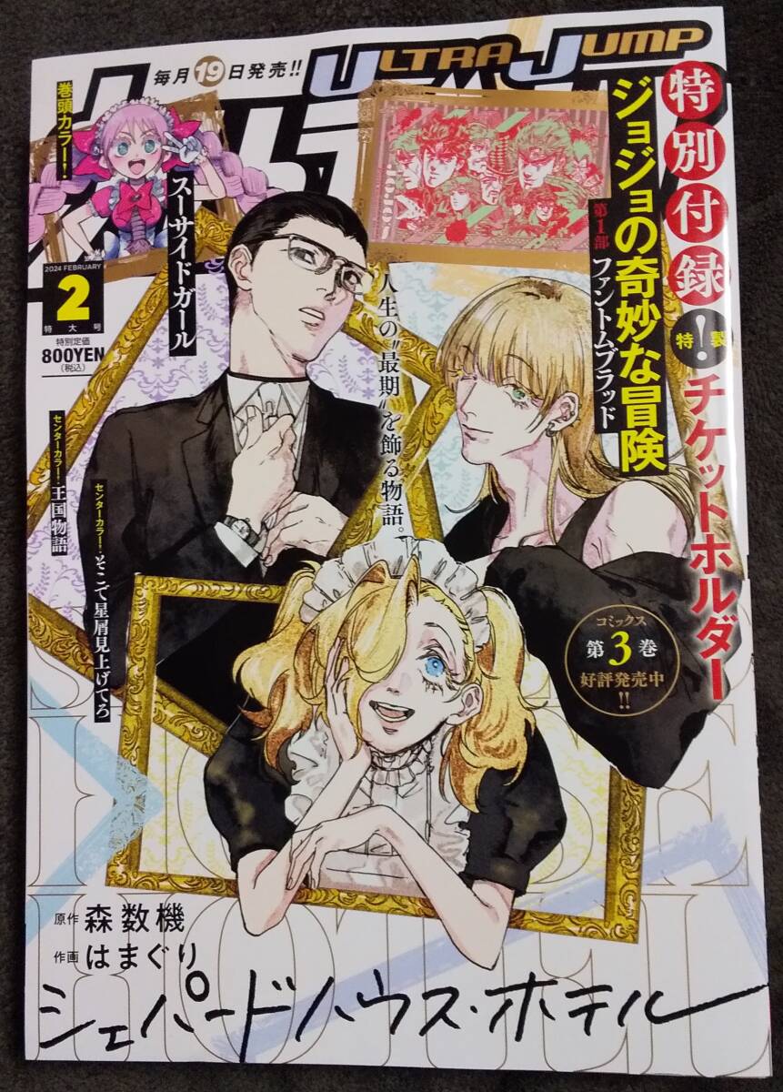 (J-281) JoJo's Bizarre Adventure обложка Ultra Jump 2024 год 2 месяц номер JoJo's Bizarre Adventure билет держатель есть 