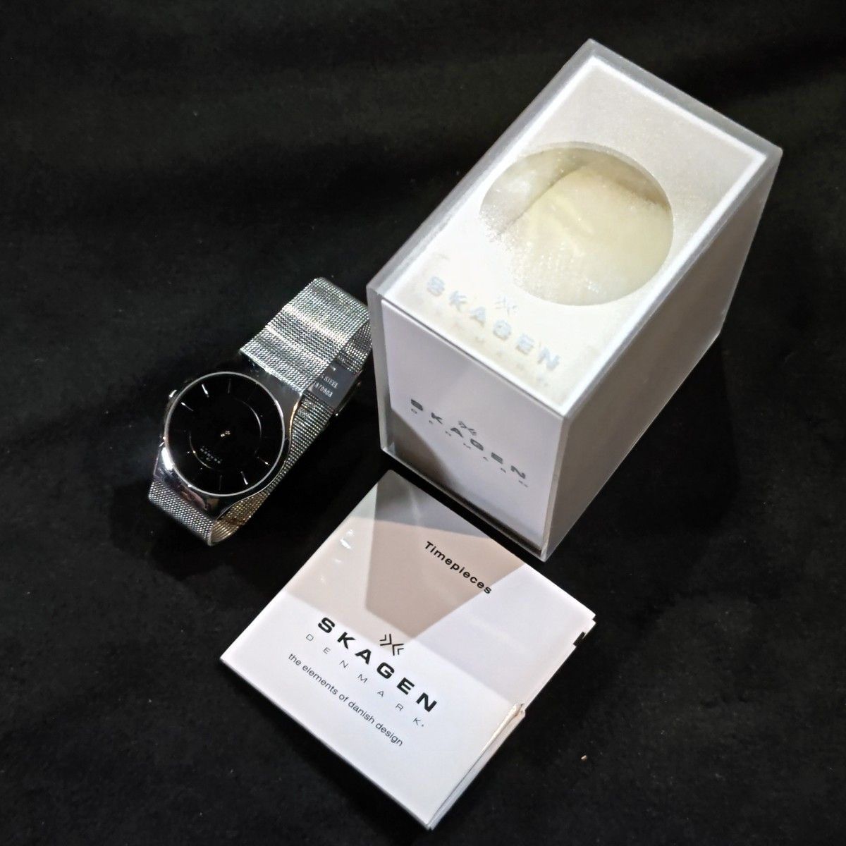 ［ SKAGEN ］スカーゲン  クオーツ  腕時計 ステンレス・ブラック 箱・付属品付（電池切れ）