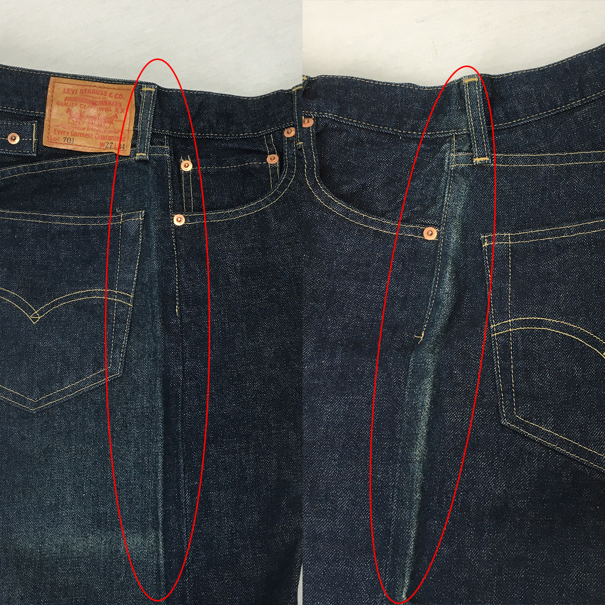 [ beautiful goods /90s]LEVI\'S Levi's 701 701XX BIG\'E\' made in Japan 92 year Denim W27 L34 red ear cell bichi.. rivet sinchi back leather patch 