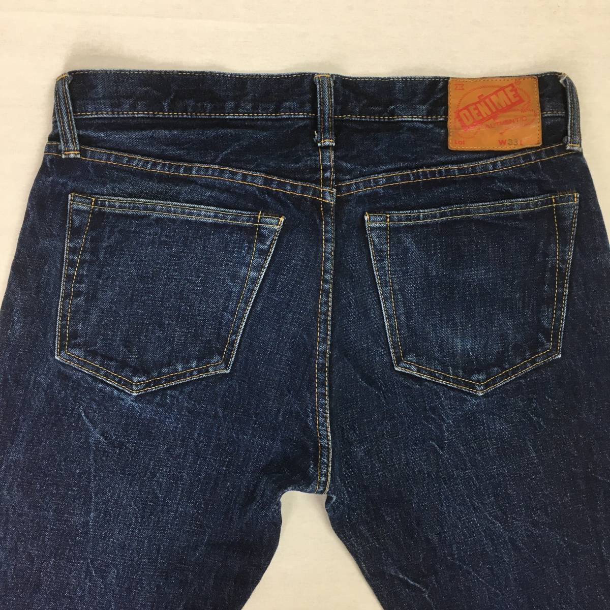 【現】DENIME ドゥニーム WEGO ウィゴー XX type2 D021D-1501-002 スリムストレート 日本製 14.5oz W33 革パッチ セルビッチ ボタンフライ_画像4