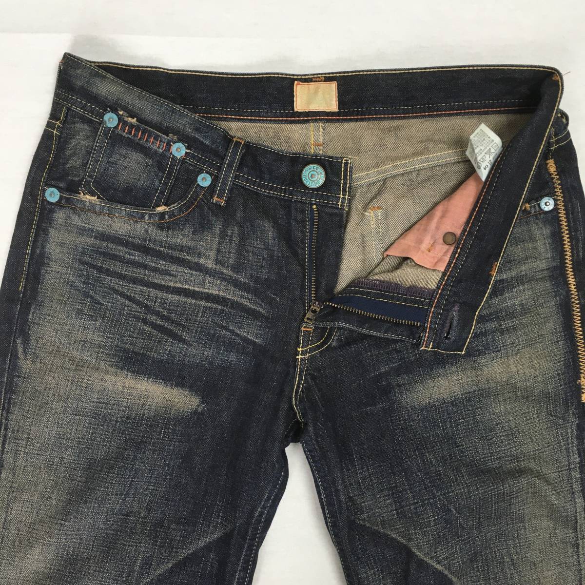 Levi's リーバイス RG903-03 Redloop 日本製 05年 ローライズ ストレート デニム パンツ ジーンズ W31 ジップフライ ユーズド加工_画像5