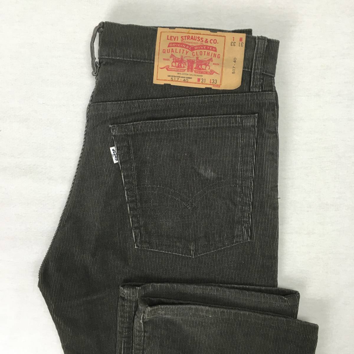 Levi's リーバイス 517-40 日本製 02年 コーデュロイ ブーツカット W31 L33 パンツ 白タブ_画像1