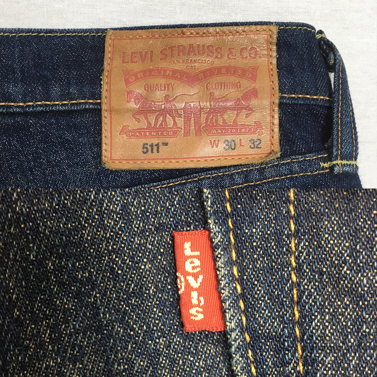 Levi's リーバイス 511 04511-2007 WHITE OAK CONE DENIM スリム ストレッチ ジーンズ パンツ W30 L32 革パッチ ジップフライ_画像8