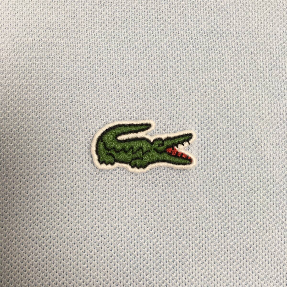 LACOSTE ラコステ ポロシャツ L1312A 日本製 鹿の子 サイズ3 クラシックフィット 水色 長袖 シャツの画像6