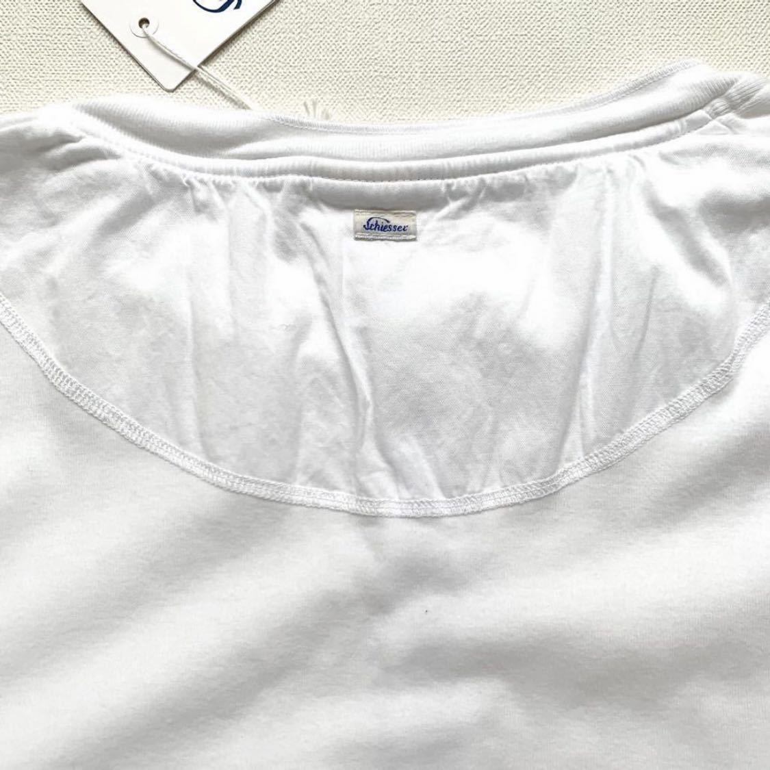 L 新品 Schiesser シーサー 定番 ヘンリーネック 長袖 Tシャツ KARL-HEINZ L/S 白 ホワイト 定1.43万 メンズ 7 カットソー カールハインツの画像5