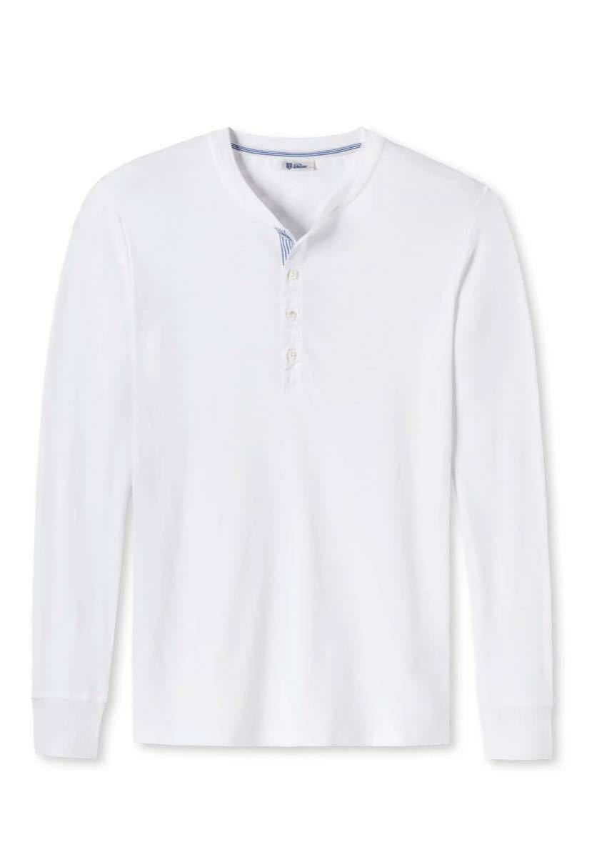 L 新品 Schiesser シーサー 定番 ヘンリーネック 長袖 Tシャツ KARL-HEINZ L/S 白 ホワイト 定1.43万 メンズ 7 カットソー カールハインツの画像10