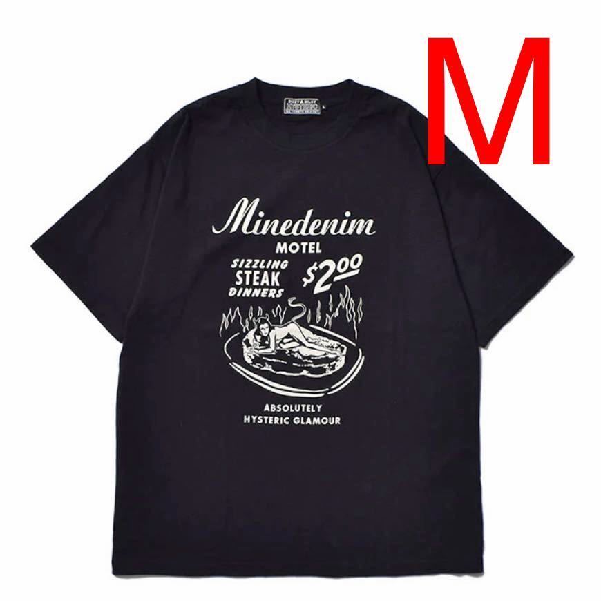 Mサイズ MINEDENIM × HYSTERIC GLAMOUR T-SH BLACK マインデニム ヒステリックグラマー コラボ Tシャツ 黒 Tee 野口 強 ラスト1