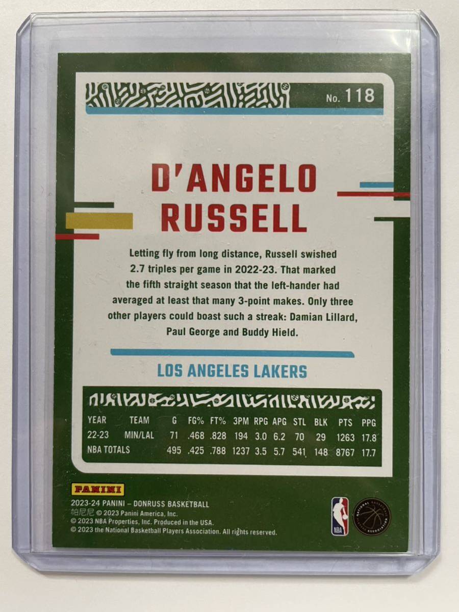 D’Angelo Russell Donruss Press Proof 78/199 NBA カード 2023/24_画像3