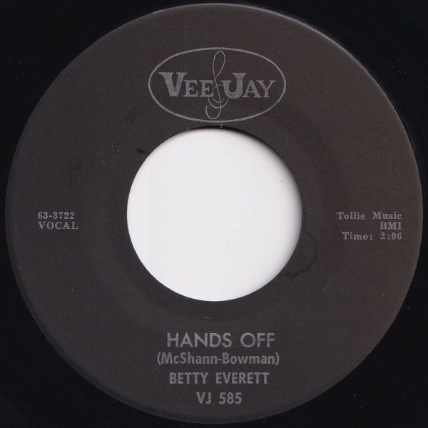 Betty Everett The Shoop Shoop Song (It's In His Kiss) / Hands Off Vee Jay US VJ 585 205764 SOUL ソウル レコード 7インチ 45の画像2