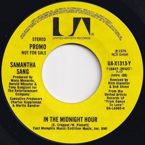 Samantha Sang In The Midnight Hour United Artists US UA-X1313-Y 205763 SOUL DISCO ソウル ディスコ レコード 7インチ 45_画像1