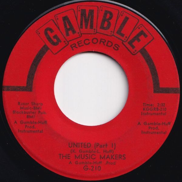 Music Makers United (Part 1) / (Part 2) Gamble US G-210 205820 SOUL ソウル レコード 7インチ 45_画像1