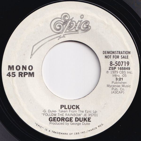 George Duke Pluck (Mono) / (Stereo) Epic US 8-50719 205819 SOUL FUNK ソウル ファンク レコード 7インチ 45_画像1