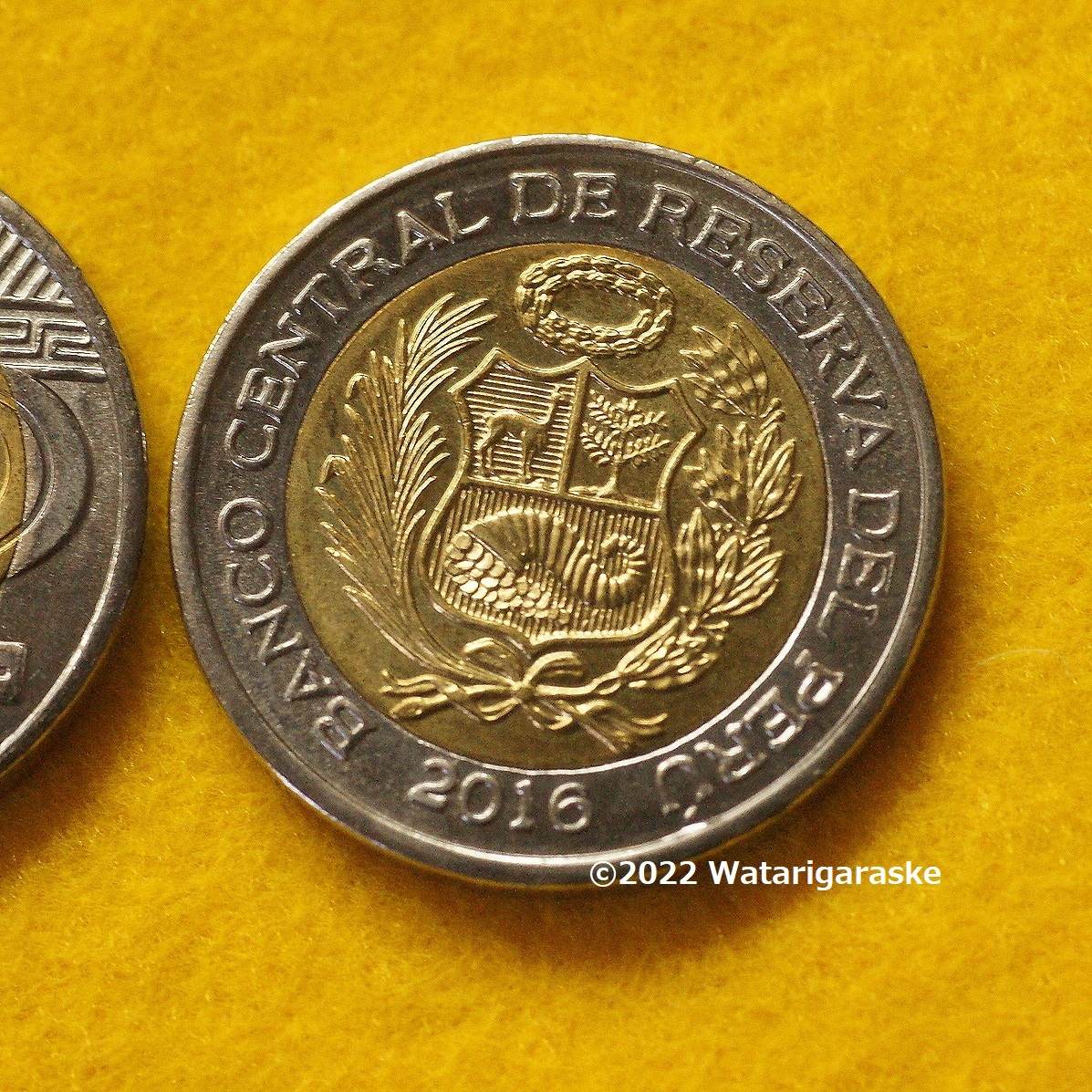 ★ナスカの地上絵ハチドリのコイン★ペルー2ソル硬貨x1枚 2022年_画像3