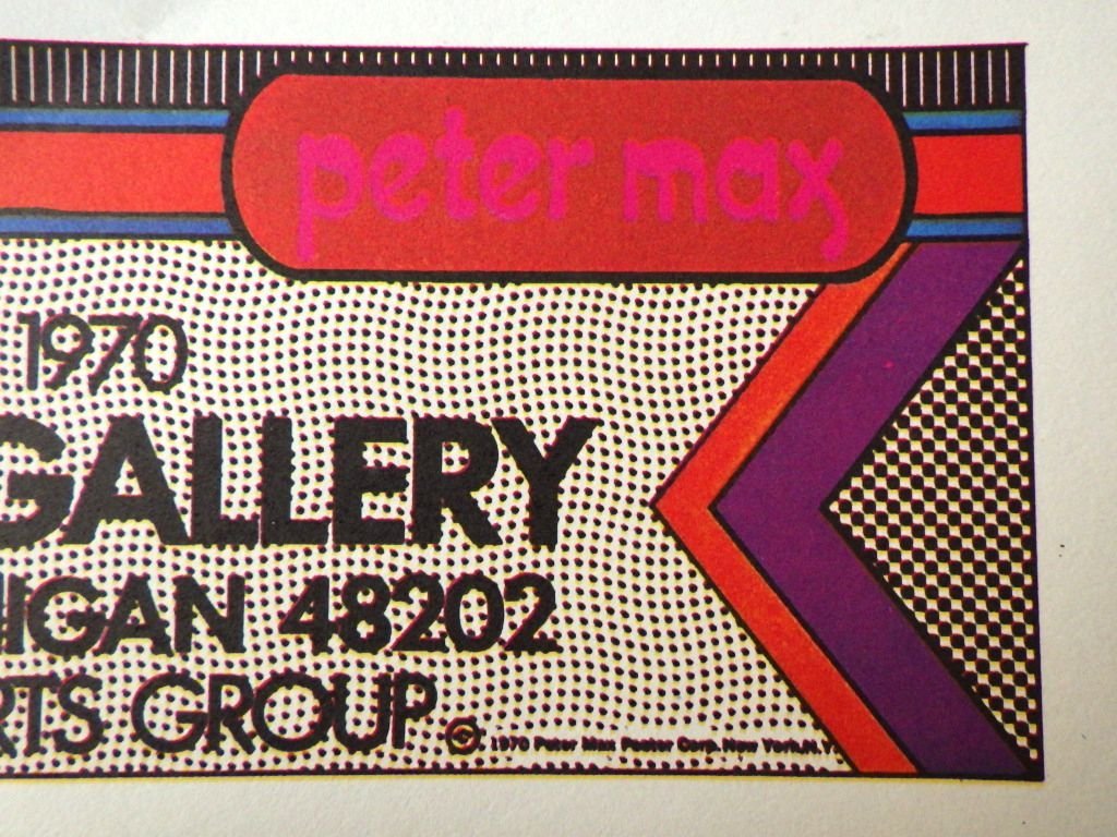 レア★1970年代 ピーターマックス 「LONDON ARTS GALLERY」ビンテージ ポスター 絵画 アート サイケ ヒッピー インテリア_画像3