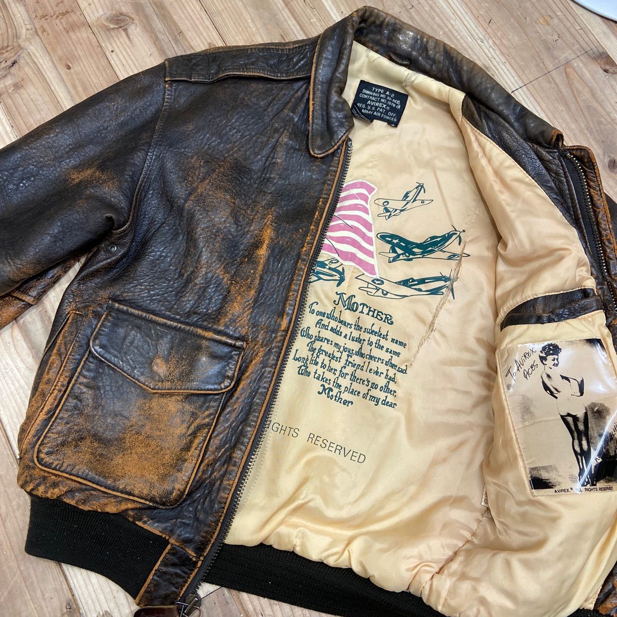 11 AVIREX TYPE A-2 NO.30-1415 Flight Jacket Size:XS アヴィレックス フライトジャケット ブラウン