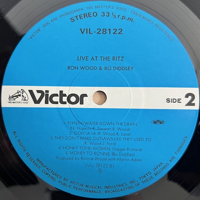 LP■ROCK//ROLLING STONES/RON WOOD & BO DIDDLEY/LIVE AT THE RITZ/VICTOR VIL-28122/国内88年ORIG JAPAN ONLY OBI/帯 美品/ロン・ウッド_画像5