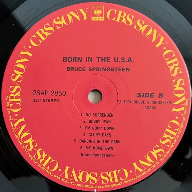 LP■ROCK/BRUCE SPRINGSTEEN/BORN IN THE U.S.A./CBS/SONY 28AP 2850/国内84年ORIG OBI/帯 美品/ブルース・スプリングスティーン人気盤！_画像5