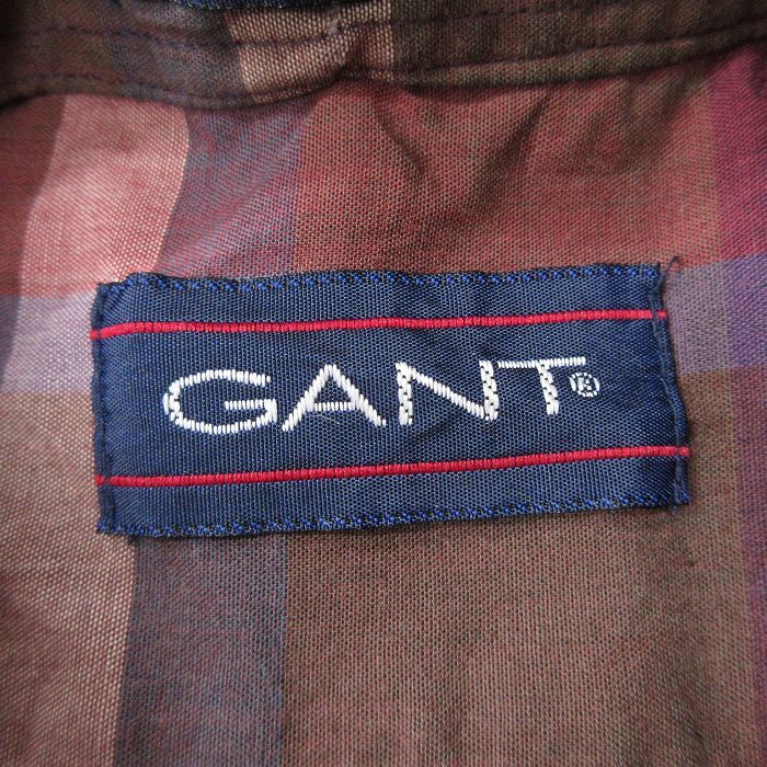 L/古着 GANT 長袖 シャツ メンズ 90s ボタンダウン 紫他 パープル チェック 24feb01 中古 トップス_画像4