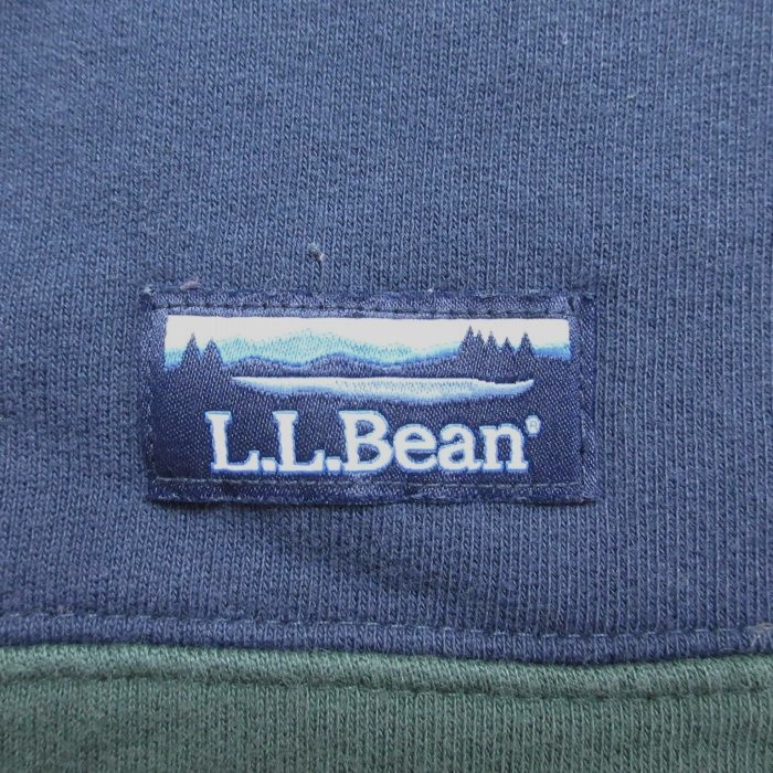 XL/古着 エルエルビーン LLBEAN 長袖 ハーフジップ スウェット メンズ 00s ワンポイントロゴ ツートンカラー 紺 ネイビー 24feb01 中古 ス_画像2