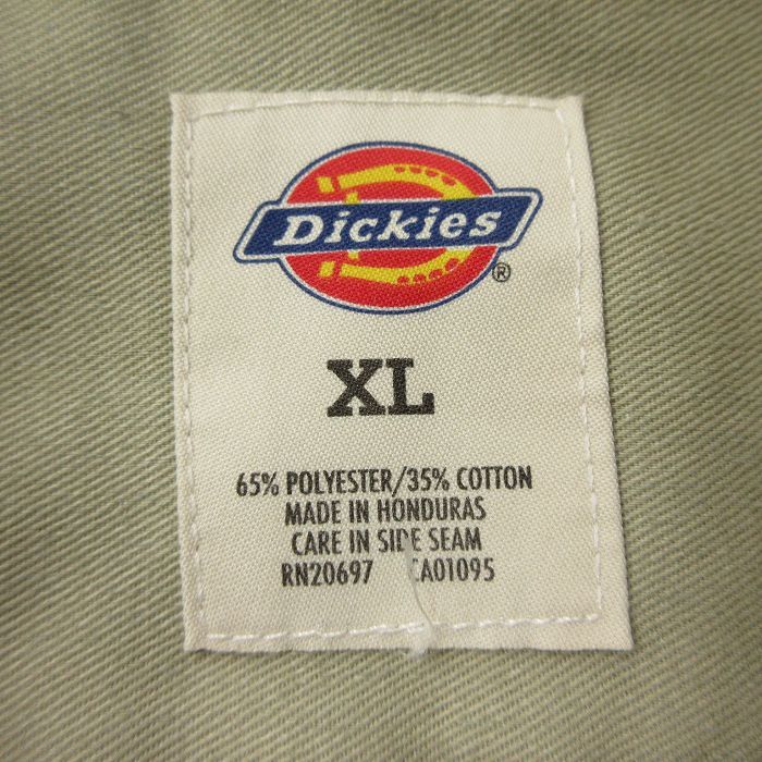 XL/古着 ディッキーズ Dickies 長袖 ワーク シャツ メンズ 大きいサイズ ベージュ カーキ 24feb02 中古 トップス_画像3