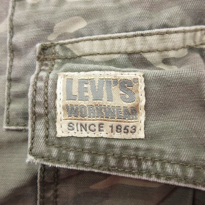 W33/古着 リーバイス Levis カーゴ パンツ メンズ コットン 緑 グリーン 迷彩 24feb06 中古 ボトムス ロング_画像7