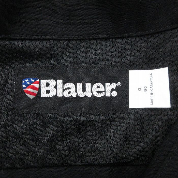 XL/古着 ブラウアー Blauer 長袖 ワーク シャツ メンズ 星条旗 大きいサイズ ロング丈 黒 ブラック 24feb07 中古 トップス_画像6