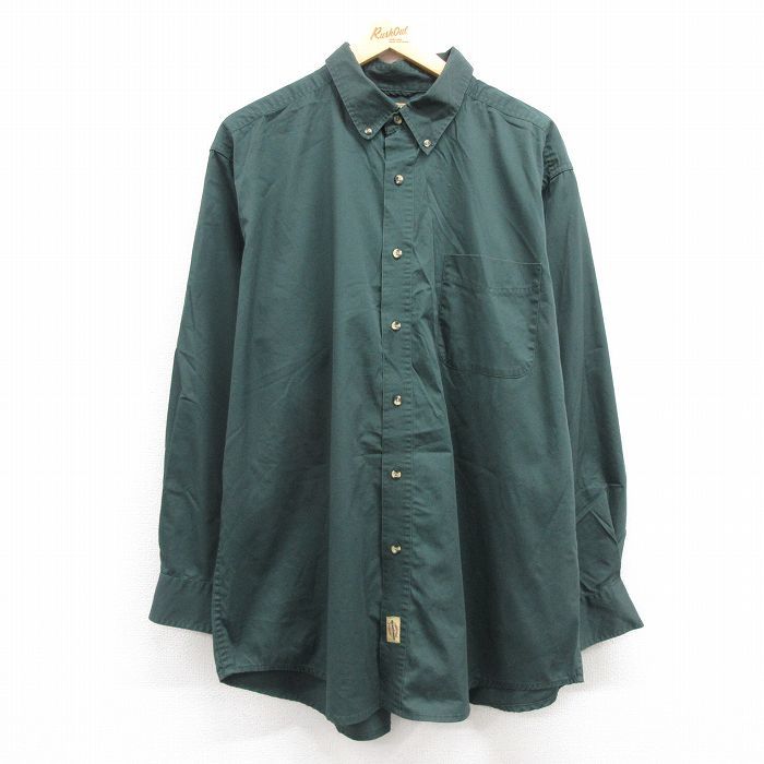 XL/古着 Wear Guard 長袖 シャツ メンズ 00s 大きいサイズ ボタンダウン 緑 グリーン 24feb07 中古 トップス_画像1