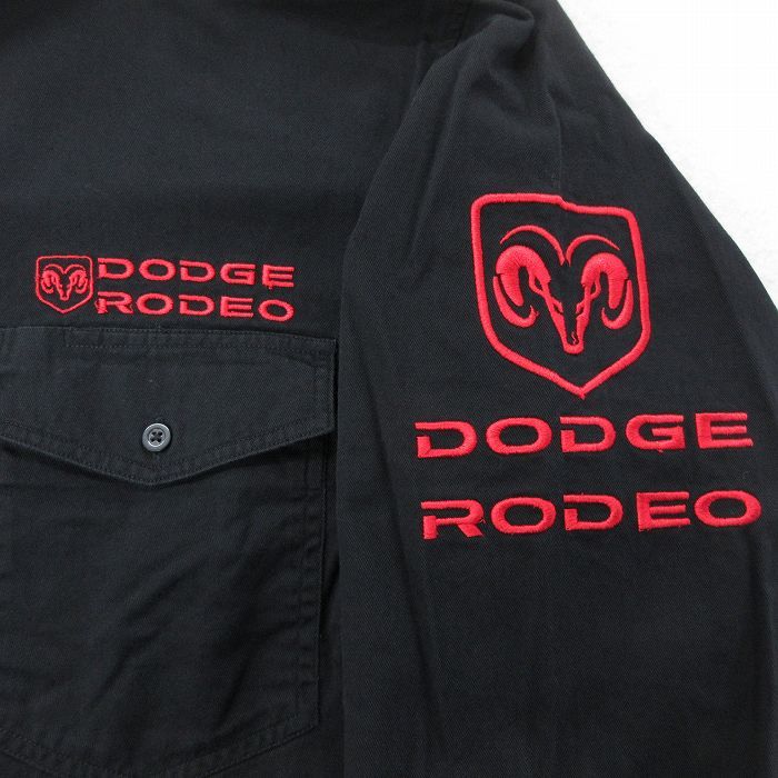 XL/古着 ラングラー 長袖 ウエスタン シャツ メンズ ダッジ DODGE RODEO 刺繍 大きいサイズ コットン 黒 ブラック 24feb08 中古 トップスの画像4