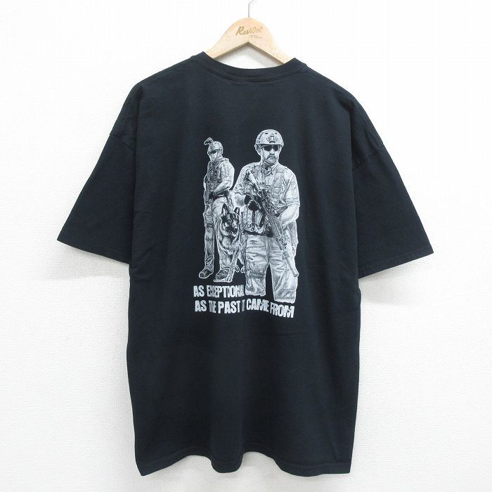 XL/古着 半袖 ビンテージ Tシャツ メンズ 00s ウールリッチ 兵士 大きいサイズ コットン クルーネック 黒 ブラック 24feb14 中古_画像1