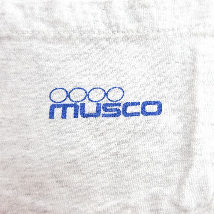 XL/古着 オニータ ONEITA 半袖 ビンテージ Tシャツ メンズ 90s MUSCO 胸ポケット付き 大きいサイズ クルーネック グレー 霜降り spe 24feb1_画像3