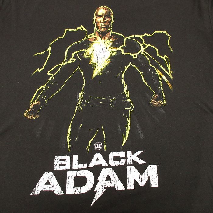 XL/古着 半袖 Tシャツ メンズ DCコミックス 映画 ブラックアダム テス ドウェインジョンソン 大きいサイズ クルーネック 黒 ブラック 24feb_画像2