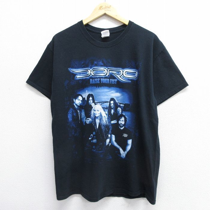 L/古着 半袖 ビンテージ ロック バンド Tシャツ メンズ 00s DORO コットン クルーネック 黒 ブラック 24feb16 中古_画像1