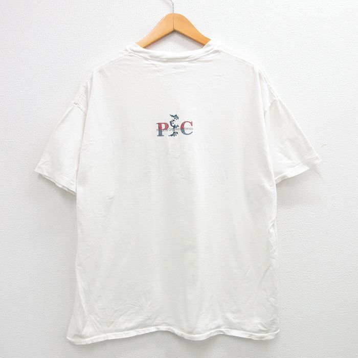 XL/古着 半袖 ビンテージ Tシャツ メンズ 00s イルカ パナマ 大きいサイズ コットン クルーネック 白 ホワイト 24feb20 中古_画像2