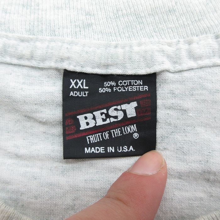 XL/古着 フルーツオブザルーム 半袖 ビンテージ Tシャツ メンズ 90s ハードコア キャンプ 大きいサイズ クルーネック グレー 霜降り 24feb2_画像3