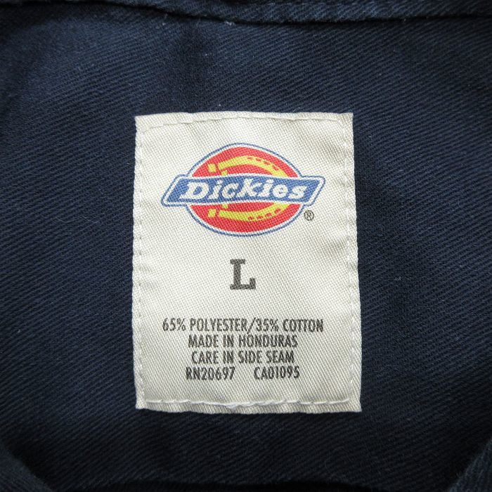 XL/古着 ディッキーズ Dickies 長袖 ワーク シャツ メンズ 紺 ネイビー 24feb21 中古 トップス_画像4