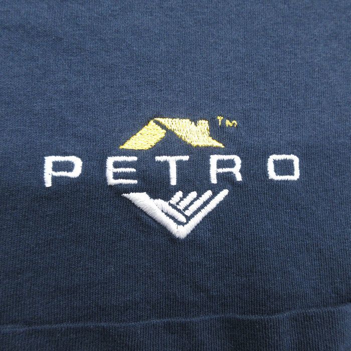 XL/古着 半袖 ビンテージ Tシャツ メンズ 00s PETRO 胸ポケット付き 大きいサイズ コットン クルーネック 紺 ネイビー 24feb21 中古_画像2