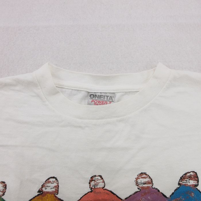 XL/古着 オニータ ONEITA 半袖 ビンテージ Tシャツ メンズ 90s FINE FRIENDS コットン クルーネック 白 ホワイト spe 24feb22 中古_画像5