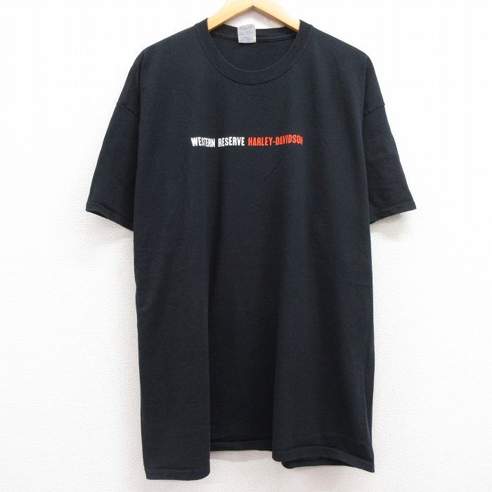 XL/古着 半袖 Tシャツ メンズ ハーレーダビッドソン 大きいサイズ コットン クルーネック 黒 ブラック 24feb23 中古_画像2