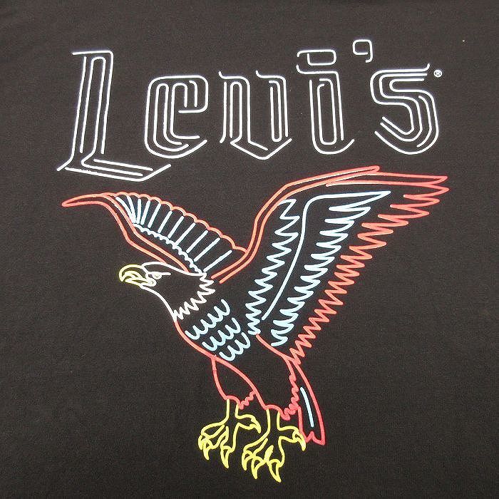 XL/古着 リーバイス Levis 半袖 Tシャツ メンズ ビッグロゴ 大きいサイズ コットン クルーネック 黒 ブラック 24feb27 中古_画像2