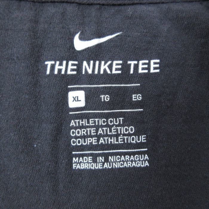 XL/古着 ナイキ NIKE 半袖 ブランド Tシャツ メンズ ビッグロゴ 大きいサイズ コットン クルーネック 濃グレー 24feb27 中古_画像3