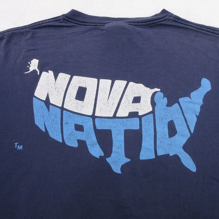 XL/古着 ナイキ NIKE 半袖 ビンテージ Tシャツ メンズ 00s Nova Nation NCAA 大きいサイズ コットン クルーネック 紺 ネイビー 24feb27 中_画像4