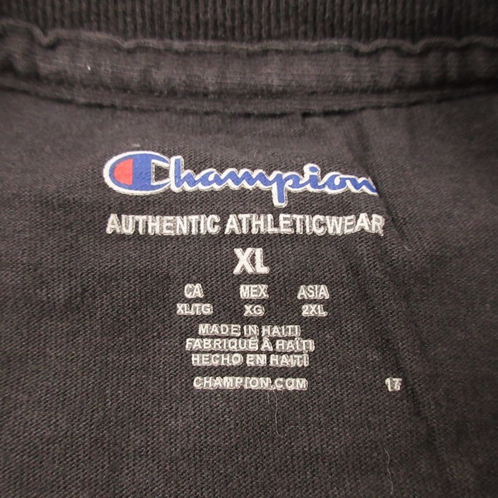 L/古着 チャンピオン Champion 半袖 Tシャツ メンズ SHOCKERS コットン クルーネック 黒 ブラック 24feb28 中古_画像3