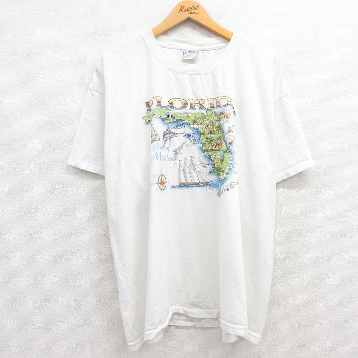 XL/古着 All Spore 半袖 ビンテージ Tシャツ メンズ 00s フロリダ イルカ 大きいサイズ コットン クルーネック 白 ホワイト 24feb28 中古_画像1
