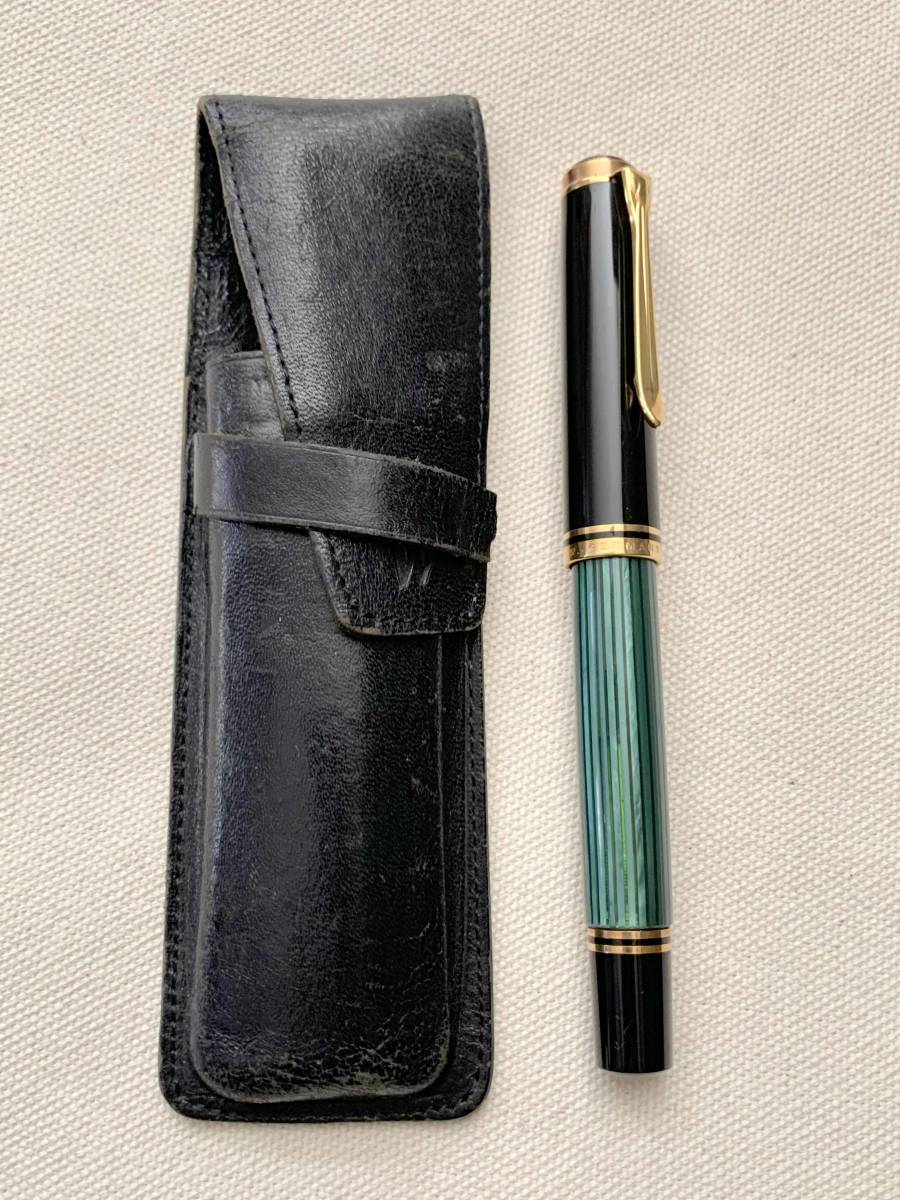 珍品　美品　PELIKAN　ペリカン　スーベレーン　緑縞　ペン先20C-833　引入式　万年筆