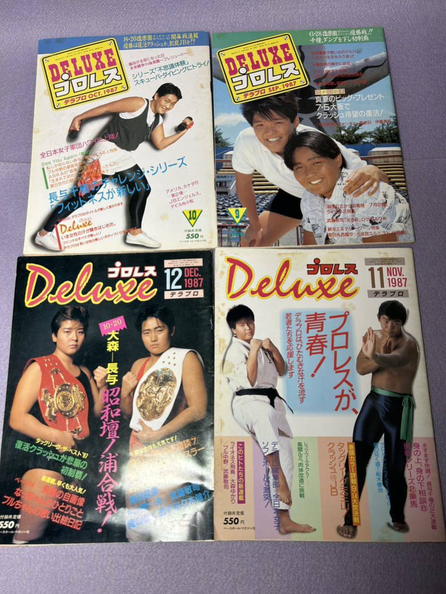 DELUXE プロレス　デラプロ　1987年　1月号〜12月号　12冊　ポスター 2枚　当時物 昭和 62年 女子プロレス　シール_画像6